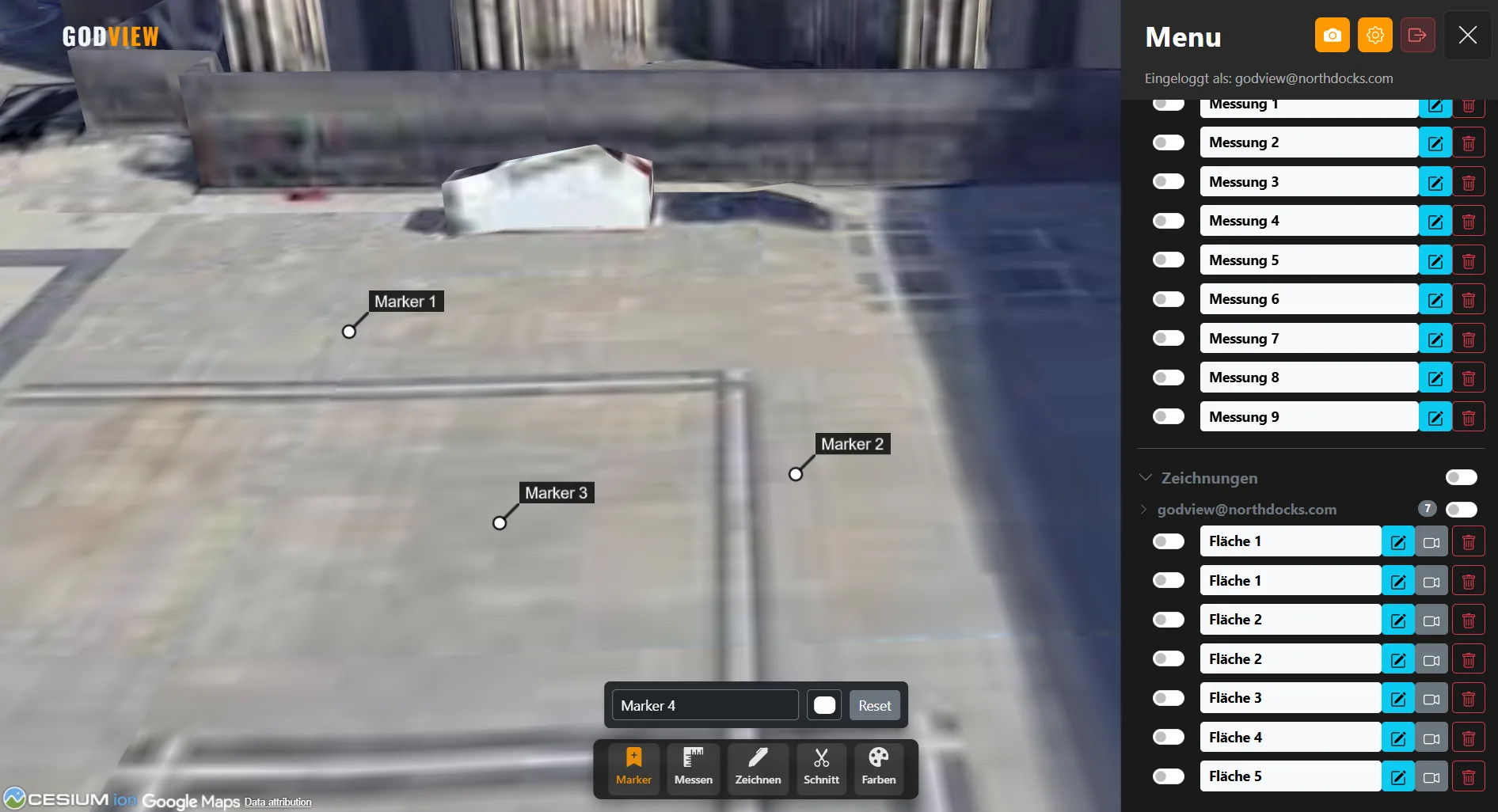 Screenshot: Marker setzen