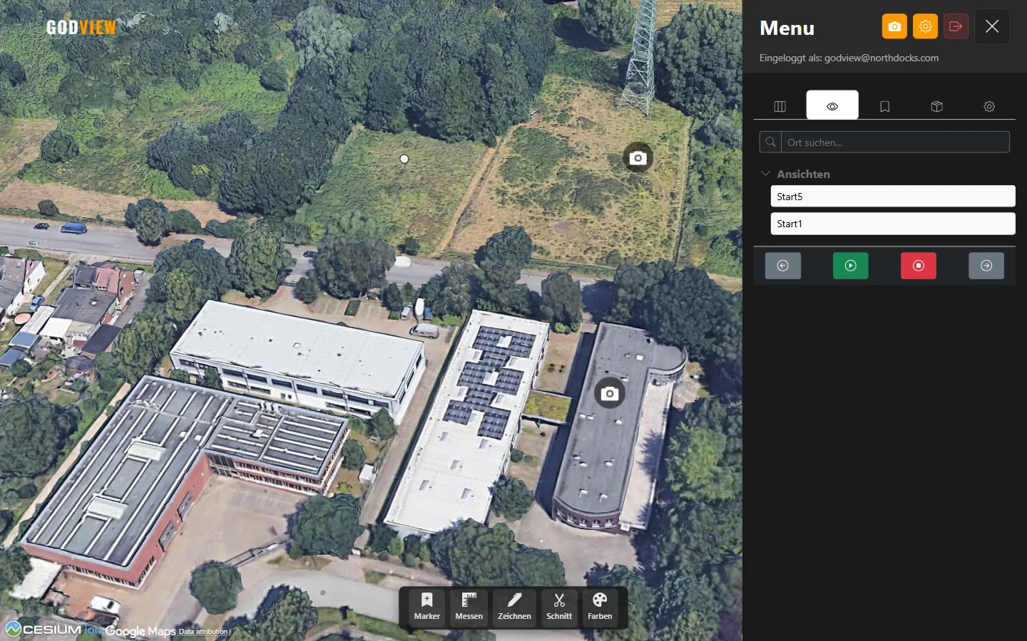 Screenshot: Kameraansichten (POIs)