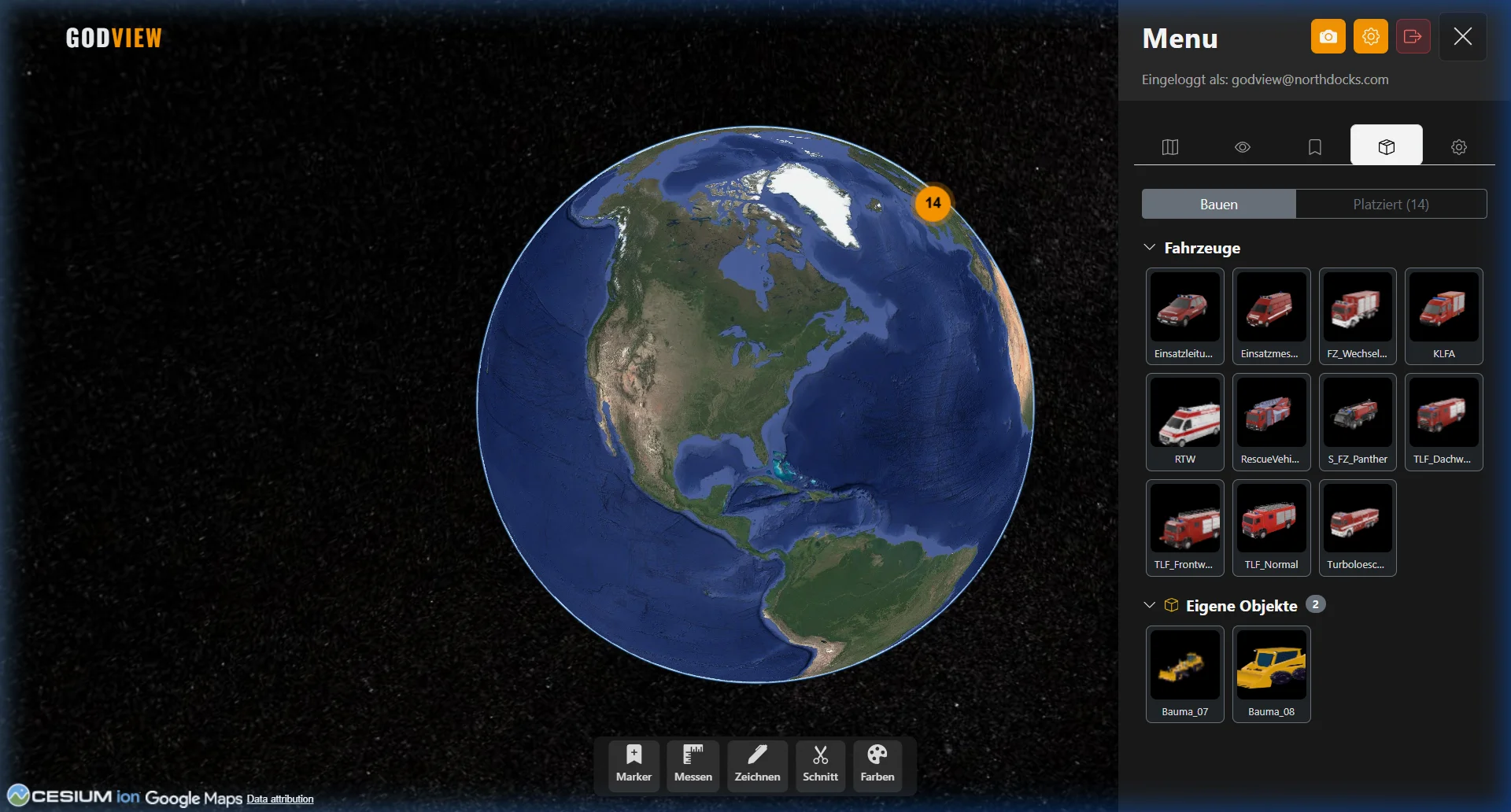 Screenshot: 3D-Assets platzieren