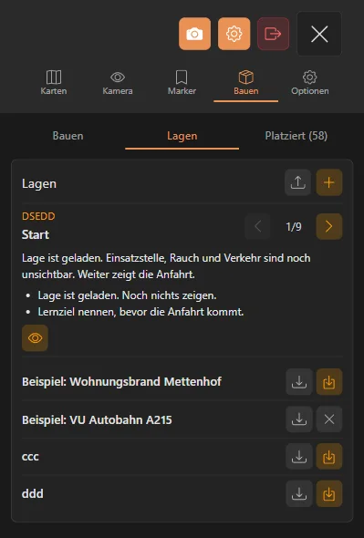 Screenshot: Lagen & Planübung